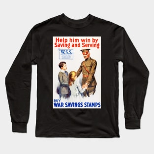 Reproduction of World War One Buy Savings Stamps US Advertisement Poster Long Sleeve T-Shirt